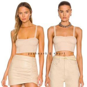 NEW ✨ JONATHAN SIMKHAI Gabby Bustier Bralette Crop Top Tank Dune Tan Beige XS